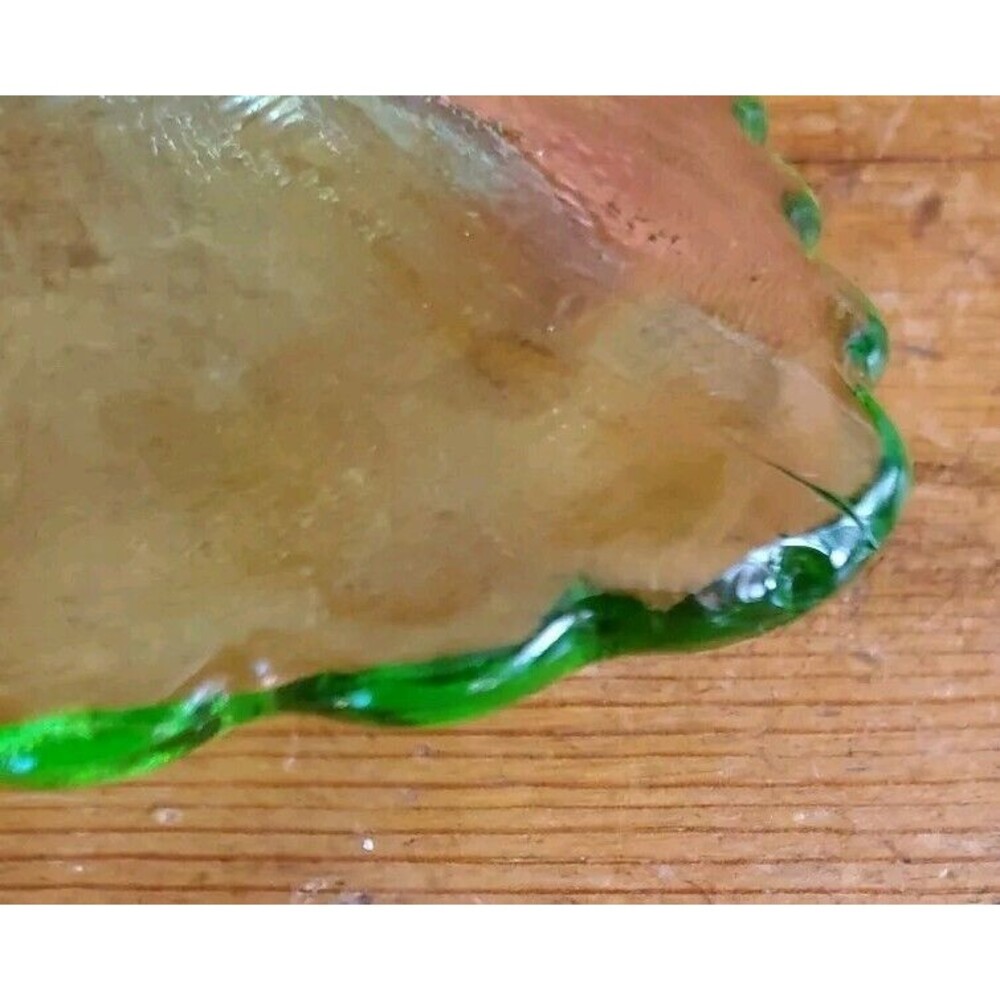 3 LE Smith & Rose Trellis Green Glass Square Pedestal Cake Stands Handmade USA - Picture 16 of 16